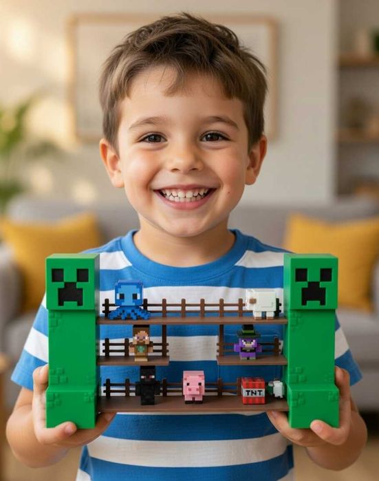 Stojak na Figurki Minecraft Kinder Joy Creeper Prezent +GRATIS