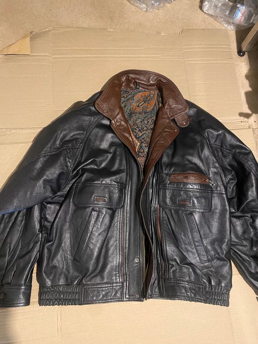 vintage leather jacket - купить мужскую одежду - Цена на OLX.ua