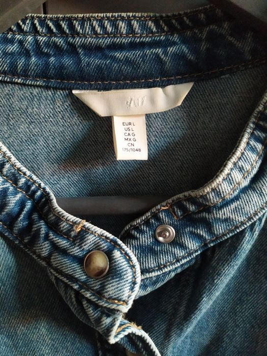 Koszula damska jeansowa kurtka koszulowa H&M oversize rozmiar L XL