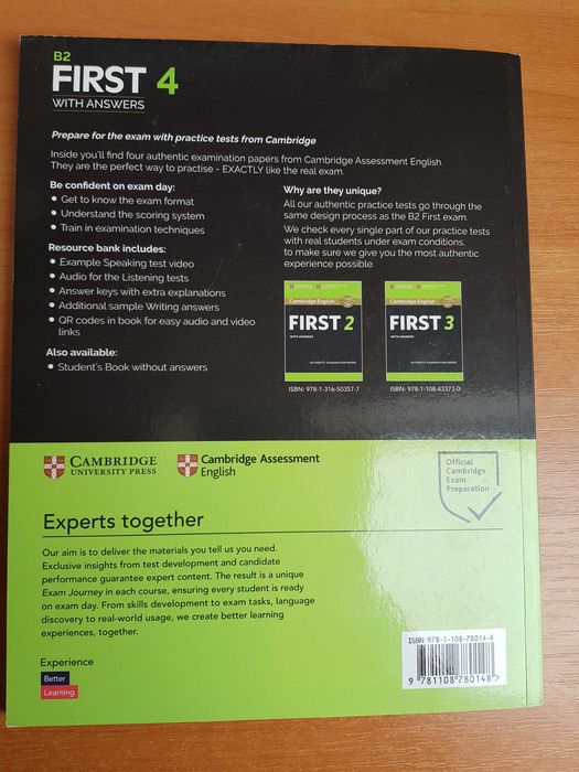 B2 FIRST 4 Authentic Practice Tests with answers