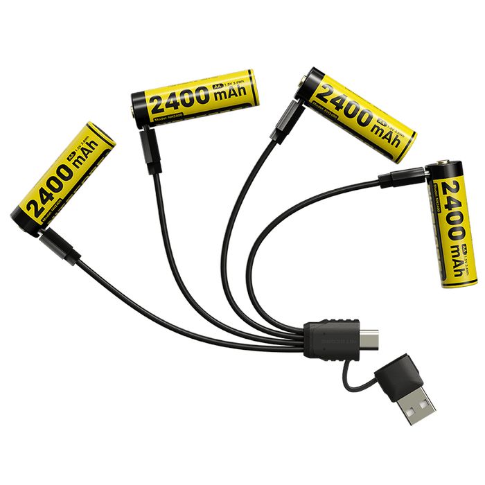 Комплект акумуляторів літієвих Li-Ion Nitecore NH2400 1,5V, захищений