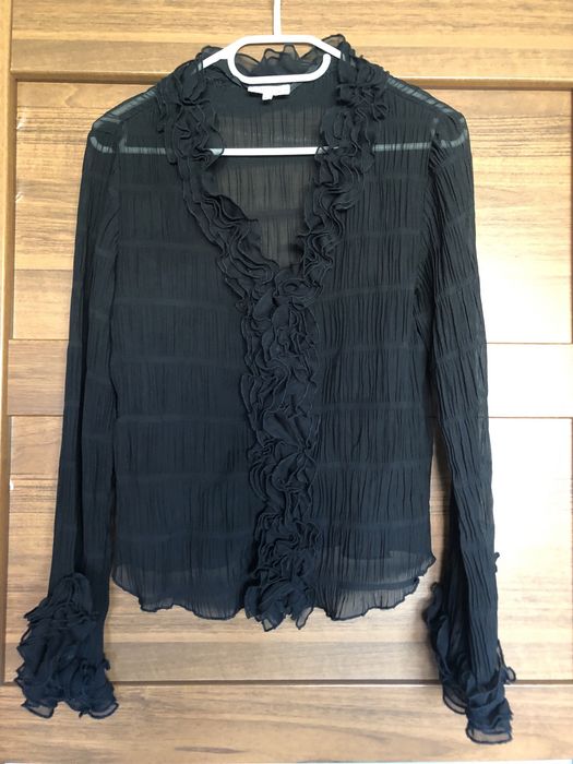 Bluzka czarna przezroczysta z falbanami gothic rozm S/ M