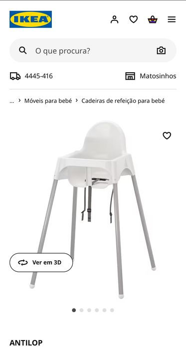 Cadeira de refeição ikea criança