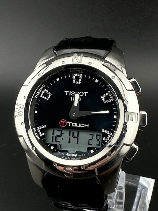 Dsmski zegarek Tissot T-Touch II Lady Polished Titanium Diamonds