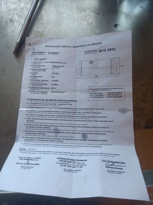 Butla gazowa ważna do 2031