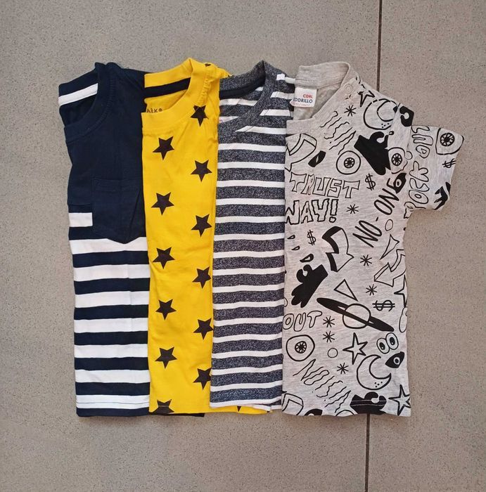 Zestaw 4 koszulek, t-shirtów chłopięcych r. 98