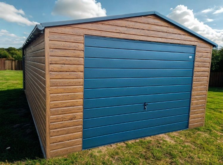 Garaż blaszany 4x5 grafit mat Konstrukcja Wzmocniona Producent Garaży