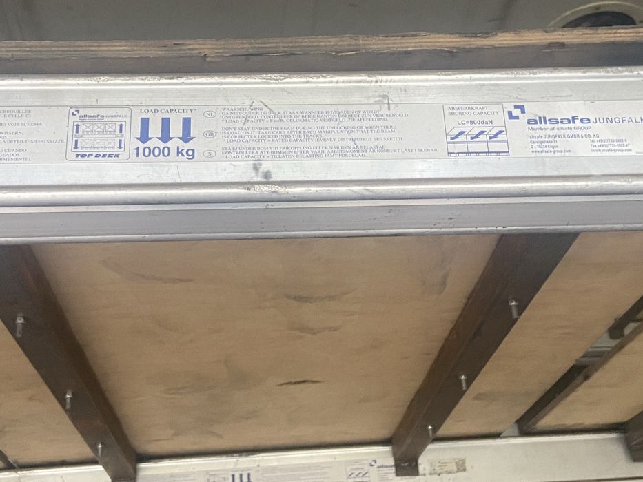 Система другого ярусу Allsafe Jungfalk ATD (10 секцій по 1 т) підлога фури( допельшток)