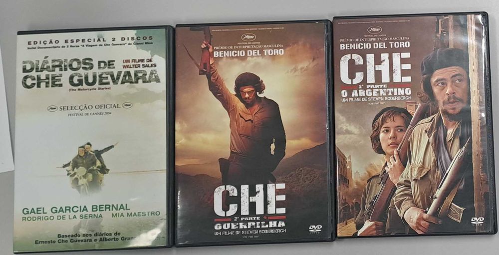 Pack com 3 Filmes sobre CHE Guevara (Diários, O Argentino e Guerrilha)