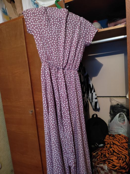 Платье длинное с поясом