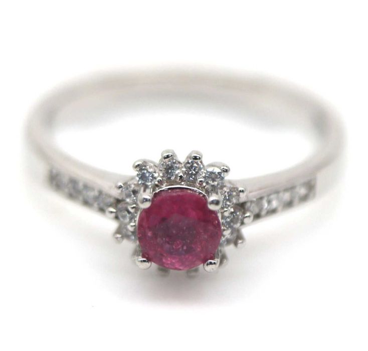 Pierścionek Srebro 925 Naturalny Rubin r 16 Rod