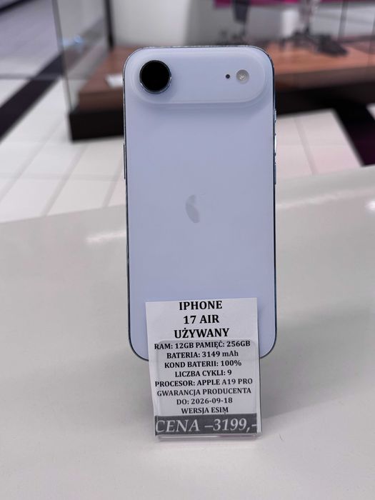 iPhone 17 Air 256GB Bat 100% Topcase Vivo *Raty 0%*
