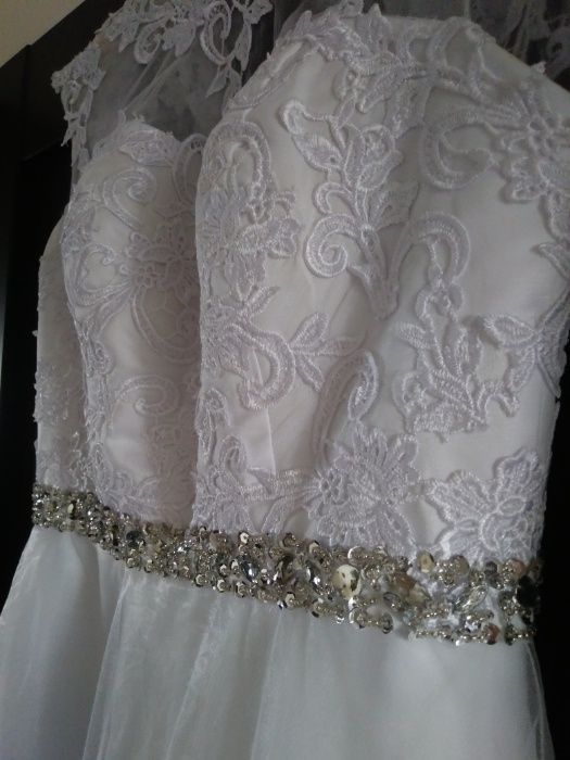 Obniżka !suknia ślubna koronka lekka zwiewna glamour GUZIKI BOHO