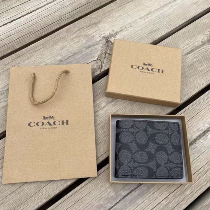Стильный  мужской кошелек портмоне Coach Коач монограмма кожа
