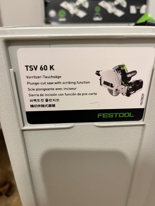Zagłębiarka z podcinakiem Festool TSV60 z kątownikiem i szyną 2m piły