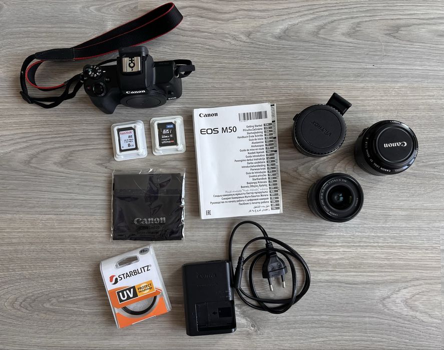 Canon EOS M50 + lentes e tripé hama 63