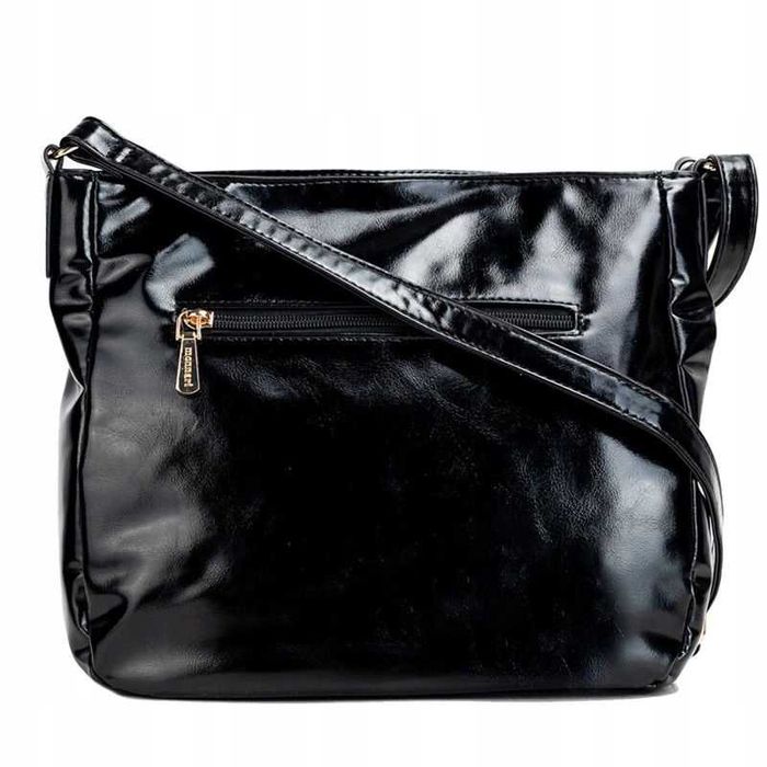 Monnari torebka damska listonoszka z frędzlami czarna skóra eko