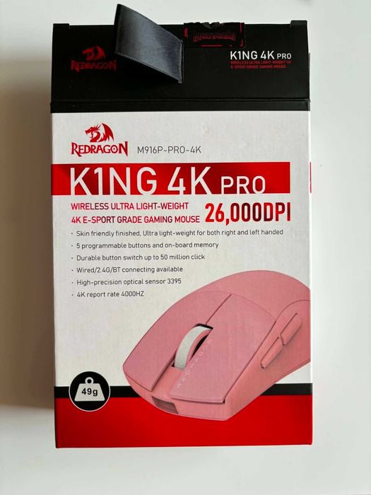 Mysz REDRAGON K1NG M916P-PRO-4K Różowy