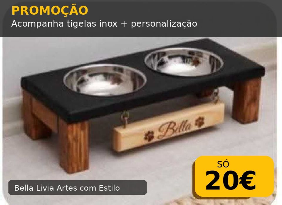 Comedouros em madeira para cães e gatos