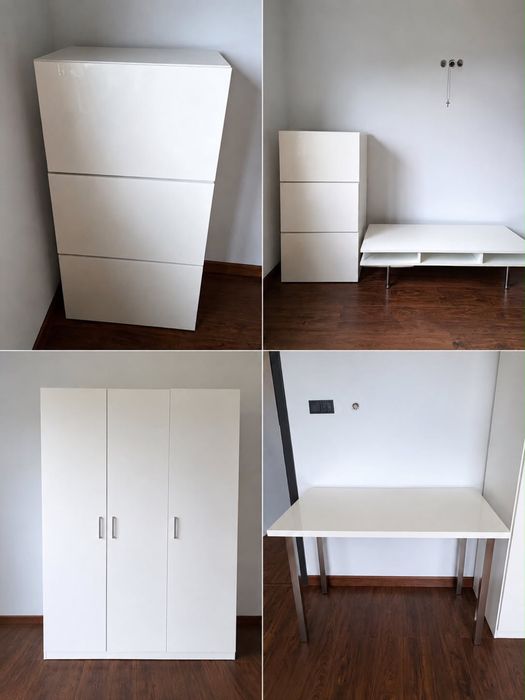 Zestaw bialych mebli . Meble komplet  5 elementow