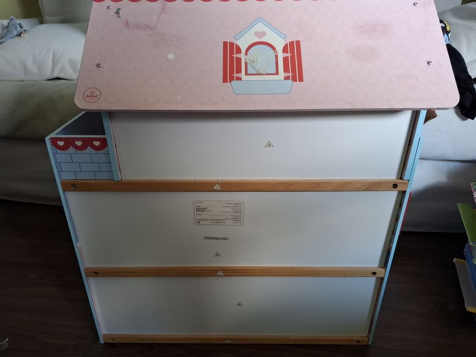 Domek dla lalek drewniany. 60x71x 25 5 cm