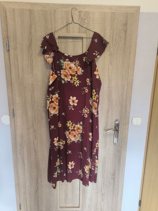Sukienka letnia damska Boho kwiaty modna pasek rozmiar XXL