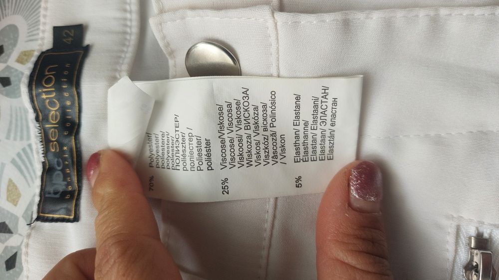 Spodnie długie białe bonprix collection 42