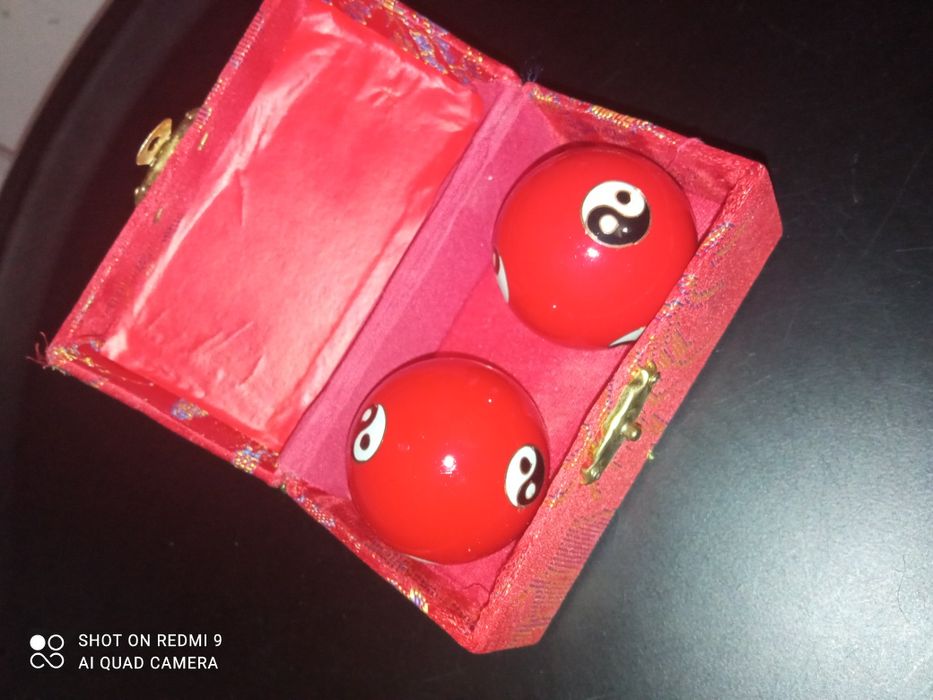 Zestaw kulek Qi Gong Yin Yang - Chińska emaliowana kula antystresowa