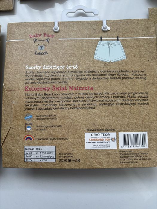 3x tshirt i 3 x szorty rozm 62-68 Beaby Bear Leon