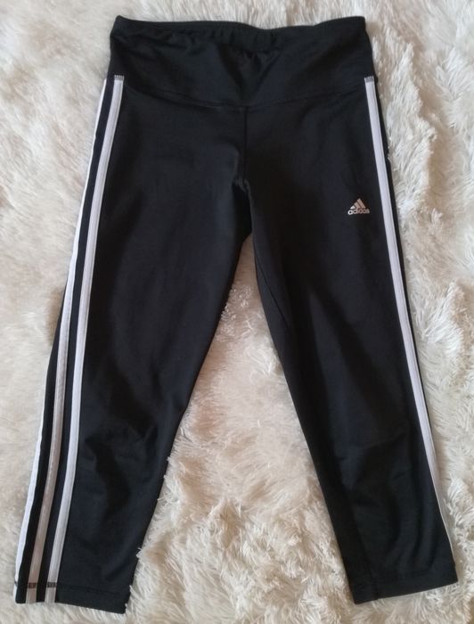 Czarne, oryginalne spodnie, legginsy sportowe Adidas Climalite
