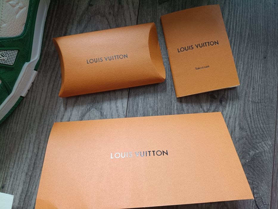 Louis Vuitton Trainer Green Monogram Denim White
