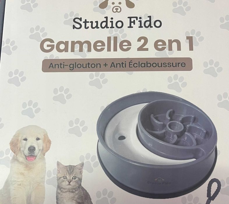 Miska dla psa i kota. Podwójna, metalowa 2 w 1 smycz gratis