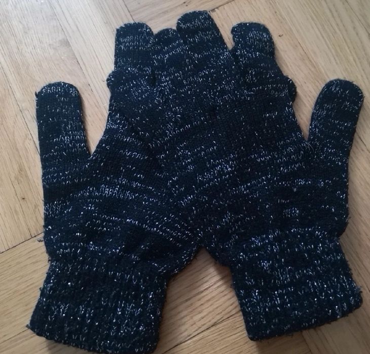 Opaska czarna H&M rękawiczki one size czarne