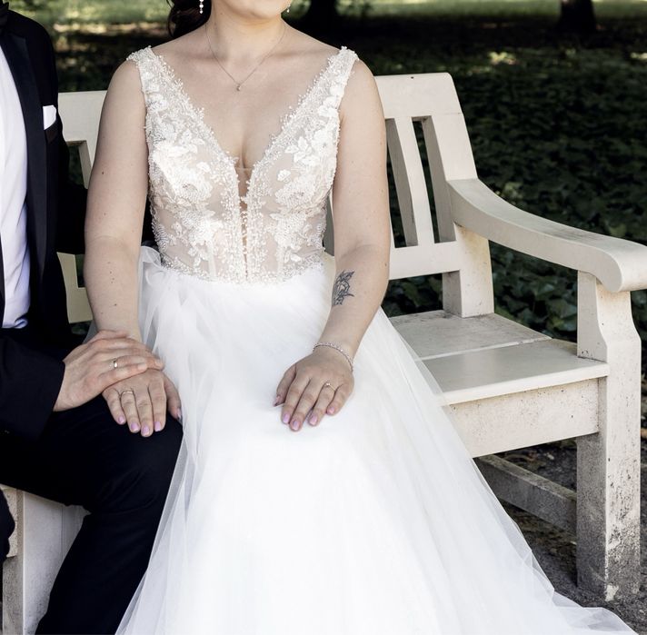 Suknia slubna wzrost 164+ 7 cm obcas