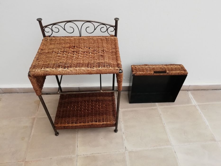 MESA CABECEIRA,quarto,sala, escritório,Peça em latão,corda e verga.