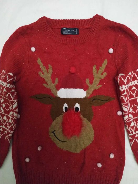 Новогодний свитер с оленем,  на 6-7 лет, фирма Next