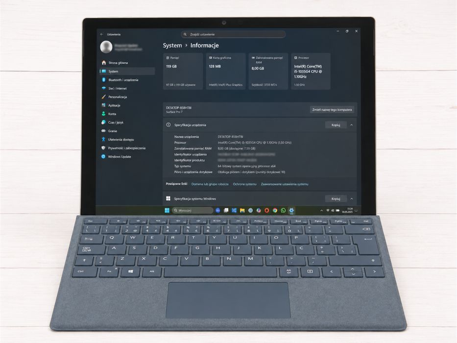 Microsoft Surface Pro 7 i5/8GB/128GB + Alcantara + Mysz + BOX | Stan BDB