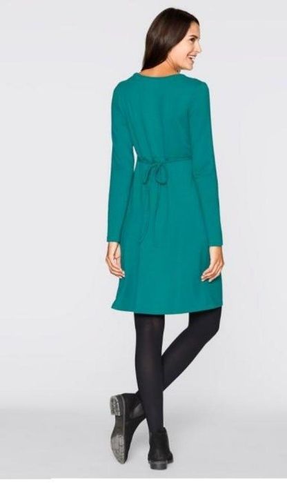 Bon Prix, szmaragdowa sukienka z cekinami
