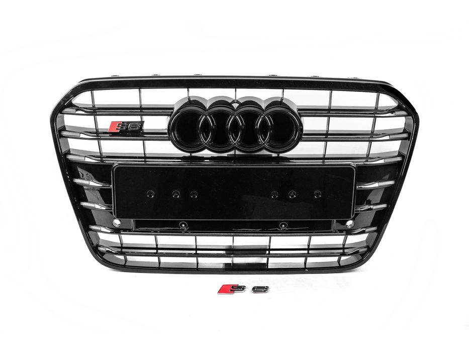 Audi A6 C7 Передня чорна решітка з чорною рамкою S-style (2011-2014)