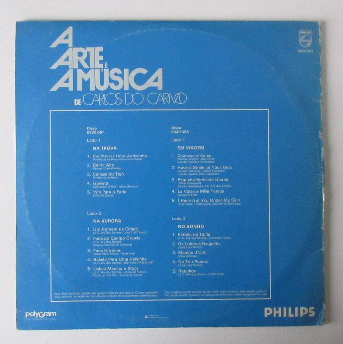 CARLOS DO CARMO - A Arte E A Música De Carlos Do Carmo (LP DUPLO)