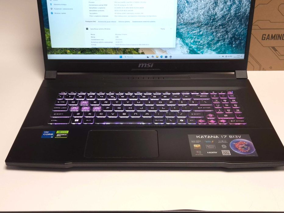 Laptop MSI Katana 17 B13VEK CORE I5-13420H 16/512GB RTX 4050