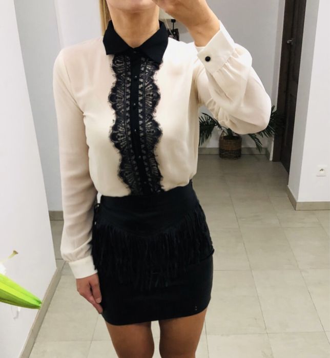 Bluzeczka koronka szyfon boohoo