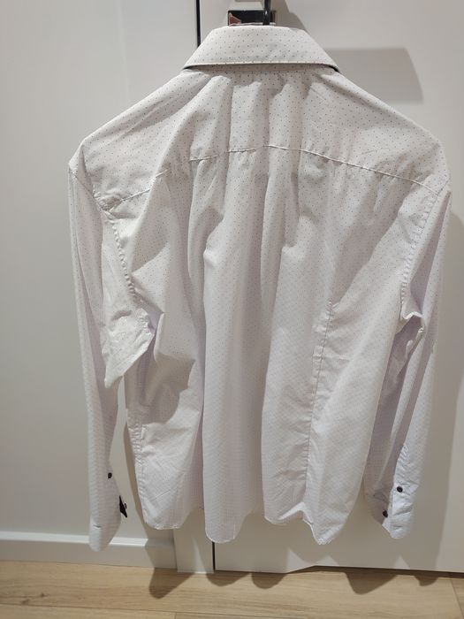 Koszula biało bordowa Reserved slim fit