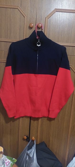 Sandro paris • Vega color block quarter zip sweater WITH FLAWS