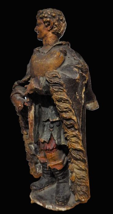 Boa e rara figura Portuguesa, de presépio. "O gaiteiro". Século XVIII.