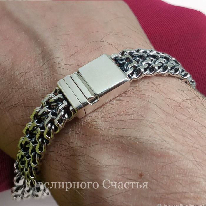 Срібний браслет 52.5г чоловічий, мужской серебряный браслет 925