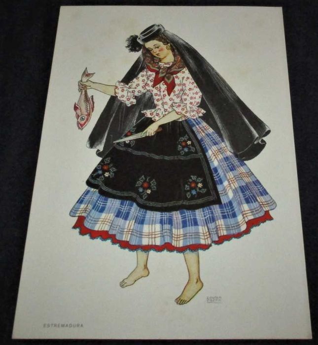 Postal Estremadura Traje Português Laura Costa