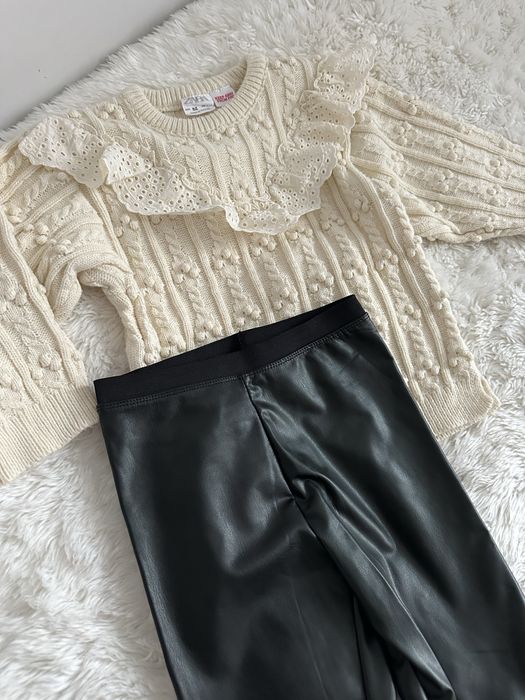 Шкіряні лосинки і светрик Zara 116р