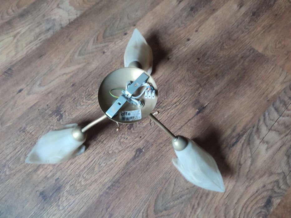 Żyrandol Lampa sufitowa , 3 x40W, klosze w kształcie kwiatu