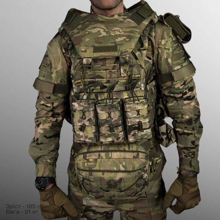 Плитоноска Gen.3 PRO MAX Піксель + захист шиї, плечей та 9 підсумків